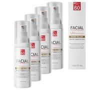 Tinted Facial Sunscreen SPF 60,Lightweight Daily Tinted Moisturizer for Sensitive Skin&Oil Skin,Breathable,Non Greasy and Natural Coverage,Even Skin Tone (4)