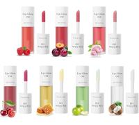 Tinted Lip Glow Oil - For Lush, Hydrated Lips with a Natural Glow! Long-Lasting Shiny Fruit Flavor Lip Stain (7PCS)
