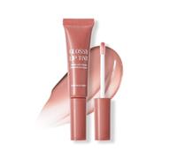 Tinted Lip Serum Gloss, 6 Colors Hydrating Lip Plumper with Natural Shine, Long lasting Moisture, Non-Sticky, Nourishing Hydration with Polypeptide, for Dry Lips (E)