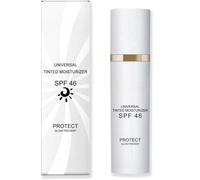 Tinted Moisturiser Sunscreen,Tinted Spf 46 Face Moisturiser,Tin-Ted Sunscreen Spf 46,Anti Aging Foundation,Universal Daily Sun Protection Cream For Face,Brighten Skin Tone,Cover Up Skin Blemishes
