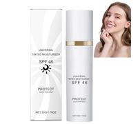 Tinted Moisturizer with SPF 46,50ml Tinted Moisturizer Anti-Aging,Tinted Moisturiser,Tinted Sunscreen for Face,Universal Tin/ted Sunscreen,Face Moisturiser,All-in-One F/ace S/unscreen and Fou/ndation