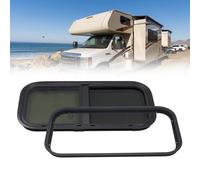Tinted Sliding Caravan Window with Integrated Mosquito Net Side Vent for Motorhome Camper Van Fitment 600x300mm Outer 633x333mm Black Left or Right Hand Installation(600x300mm)