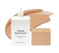 Tinted Sunscreen for Face,Natural Coverage Sun Cream SPF 40,Korean Sunscreen&Makeup Primer For A Glowy Finish,Daily Moisturising Tinted Fluid Sunscree-n,For All Skin Types-UVA UVB Protection (Medium)