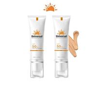 Tinted Sunscreen for Face, Protector Solar Con Color, Universal Protector Solar SPF 50, No Sticky Refreshing Non And Does Not Harm Residue for All Skin Type and UV Defense (2pcs)