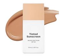 Tinted Sunscreen for Face SPF40| Korean Moisturising Fluid with SPF 40| Broad Spectrum Mineral Sunscreen with Zinc Oxide|Reef-Safe & Broad Spectrum UVA/UVB Protection | Korean Skincare 50ml (S210)