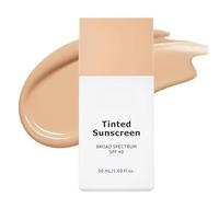 Tinted Sunscreen for Face SPF40| Korean Moisturising Fluid with SPF 40| Broad Spectrum Mineral Sunscreen with Zinc Oxide|Reef-Safe & Broad Spectrum UVA/UVB Protection | Korean Skincare 50ml, (S-110)