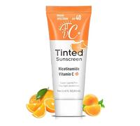Tinted Sunscreen SPF 40 Broad Spectrum Protection With Vitamin C And Niacinamide - Super Lightweight Sheer Matte Finish For Daily Facial UV Defence In 40ml Tube, Non-Greasy Formula For Natural Skin