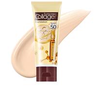 Tinted Sunscreen SPF 50, Collagen Sun Cream For Sensitive Skin, Factor 50 Tinted Moisturizer for Face & Body, Against UVA & UVB, Hydrating, Oil Control, Water Resistant & Non-Greasy