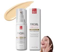 Tinted Sunscreen Spf 60 UV Protection,Tinted SPF 60 Face Moisturiser for Sensitive Skin, Light & Breathable Face Sunscreen SPF60, Refreshingly & Non-Sticky & Moisturizing Tinted Daily Facial Suncream