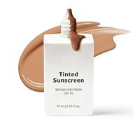 Tinted Sunscreen - Tinted Spf 40 - Daily Tinted Fluid Sunscreen For Office Commuting & Makeup Base Ready - Sheer Coverage, Natural Glow & Light Weight Suncream
