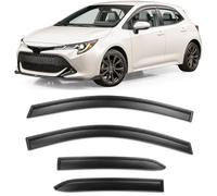 Tinted Tape-On Side Window Vent Visor Deflectors Rain Guards Compatible with Toyota Corolla Hatchback 2019 2020 2021 2022 2023 SE Nightshade XSE