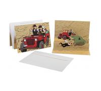 Tintin Pop-up Card of The Red Desert Jeep Tintin Multicolor