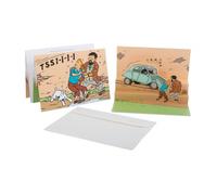 Tintin Pop-up Card of The Thompson's 2CV Car Tintin Multicolor