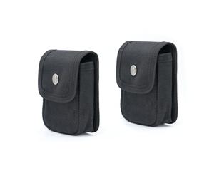 Tintirs 2 Pack EDC Belt Pouches for Men Women, Compact Holster Pouches Waist Bags with Belt Loop for Fishing, Hiking, Camping, Durable Snap Closure, Premium Waxed Canvas, Black Small, Black, S, Snap