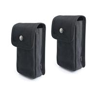 Tintirs 2 Pack EDC Belt Pouches for Men Women, Medium Size Holster Pouches Waist Bags with Belt Loop for Fishing, Hiking, Camping, Snap Closure, Heavy Duty Waxed Canvas, Black Medium