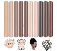 Tintnut 10 Sheets Heat Transfer Vinyl Bundle - 10 x 12 Inch Cream Barely Beige, Brown HTV Vinyl for T-Shirts, Compatible with Cricut Silhouette Cameo