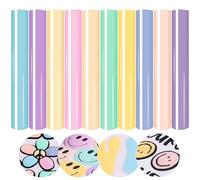 Tintnut 3D Puff Vinyl Heat Transfer - 10 Sheets 12inches X 10inches Pastel Puff HTV Puff Heat Transfer Vinyl 3D Puffy Iron On Vinyl for T-Shirts DIY Compatible with Cricut Or Silhoutte Cameo