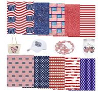 Tintnut American Flag Sublimation Pattern Transfer Paper - 10 Sheets 12"x10", Independence Day Sublimation 4th of July Paper Bundle Compatible with Cricut for DIY Mugs, Tumblers, Key Chain, T-Shirts