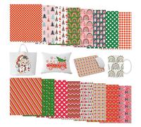 Tintnut Christmas Sublimation Ink Transfer Sheets - 16 Sheets 12"x10"Rainbow Pattern Sublimation Transfer Paper Bundle for DIY Mugs, Tumblers, Key Chain, T-Shirts