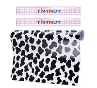 Tintnut Cow Print Permanent Vinyl Roll - 12 inch x 5ft, Cow Spots Adhesive Roll, Animal Print Permanent Outdoor Vinyl for Decor Sticker, Self Sticker Waterproof
