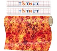 Tintnut Flame Permanent Vinyl Roll - 12" x 5ft, Permanent Adhesive Vinyl Roll, Burning Fire Pattern Self Sticker Water Proof Vinyl