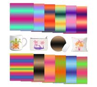 Tintnut Gradient Infusible Ink Transfer Sheets - 12 Sheets 12"x10", Ombre Rainbow Pattern Sublimation Transfer Paper Bundle Compatible with Cricut for DIY Mugs, Tumblers, Key Chain, T-Shirts