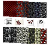 Tintnut Horror Halloween Sublimation Ink Transfer Sheets - 12 Sheets 12"x10"Skull Pattern Sublimation Transfer Paper Bundle for DIY Mugs, Tumblers, Key Chain, T-Shirts
