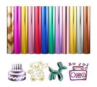 Tintnut Metallic Heat Transfer Vinyl Bundle Chrome HTV Vinyl,12 Sheets 12"x 10" Foil Holographic Gold Iron On Vinyl HTV