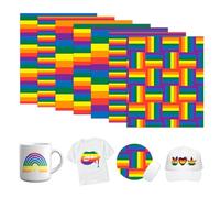 Tintnut Rainbow Sublimation Pattern Transfer Paper- 7 Sheets 12"x10", LGBT Patterned Sublimation Transfer Sheets, Gay Pride Proud Sublimation Transfer Ink Paper Compatible with Cricut/Cameo
