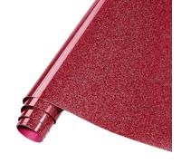Tintnut Red Glitter HTV Vinyl Roll, 30.5cm x 1.5m, Red Heat Transfer Vinyl, Shiny, Iron-On, T-Shirt, Glitter, HTV, Compatible with Cricut or Silhouette Cameo