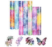 Tintnut Spring Watercolor HTV Heat Transfer Vinyl:10 Sheets 12" x 10" Inch Spring Watercolor Patterned Iron on Vinyl Heat Transfer Vinyl for Apparel and Gift Creation