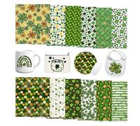 Tintnut St. Patrick's Sublimation Pattern Transfer Paper - 12 Sheets 12"x10", Green Clover Heart Sublimation Transfer Paper Bundle for DIY Mugs, Tumblers, Key Chain, T-Shirts