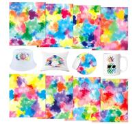 Tintnut Tie Dye Sublimation Pattern Transfer Paper - 8 Sheets 12"x10", Watercolor Clouds Sublimation Transfer Paper Bundle Compatible with Cricut for DIY Mugs, Tumblers, Key Chain, T-Shirts