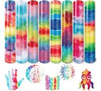 Tintnut Watercolor Heat Transfer Vinyl Iron on Vinyl Sheets - 8 Sheets 12" x 10" Watercolor Rainbow Multi-Color HTV for DIY T-Shirts, Hats, Clothing, Logo, Hat, Textiles HTV