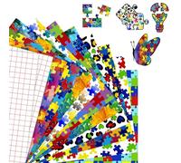 Tintnut Watercolor Puzzle Permanent Vinyl 10 Sheets 12"x10" Waterproof Self-adhesive Autism Awareness Permanent Vinyl Sheets Set for Outdoor,Cutting Machine,Party Decoration, DIY Mugs, Home Decal