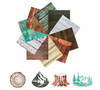 Tintnut Wood Tree Style HTV Vinyl - 10 Sheets 12" x 10" Vinyl Heat Transfer Compatible with Many Festival and a Great Gift for Friends