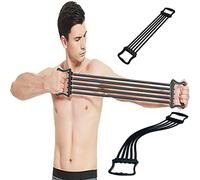 Tintoke Chest Expander, Chest Arm Expander, Muscle Pull Exerciser, 5 Removable Resistance Bands, Black, Ergonomic Handle, Manual Operation, Self-Powered, Home, Gym, Shoulder, Arm Muscle Training