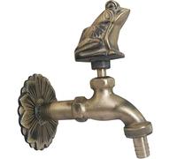 Tinton Life Decorative Outdoor Garden Faucet Retro Brass Water Hose Tap Wall Mounted for 1/2" Inches Hose,Frog