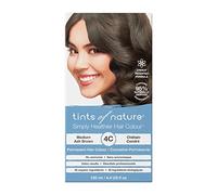 Tints of Nature 4C Medium Ash Brown Permanent Hair Dye, Vegan 130ml | Creates cool medium ash brown colour while deeply nourishing every strand, Ammonia-free covers greys with natural results