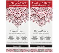 Tints of Nature Black Semi-Permanent Henna Cream Hair Colour, Ammonia-Free and 95% Natural, 70ml (Pack of 2)