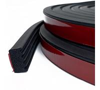 Tintvent Ribbed Foam Rubber Seal with Tape, Self-Adhesive EPDM Foam Rubber Weather Stripping for Boat, Auto, RV, Marine, Garage Doors/Window and More, Black(26Feet)