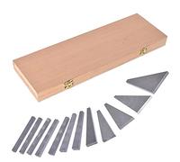 TINVHY 12-Pack Steel Angle Gauge Block Set with Case, Machinist Angle Plates Tool Lathes Milling Ground Gauge Angle Calibration Gage Inspection Block Set