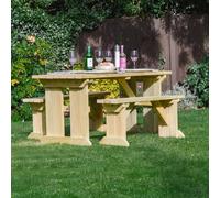 Tinwell 5ft Picnic Table and Bench Set, L152 x W158 cm, Light Green Rutland County Garden Furniture Ltd Light Green One Size