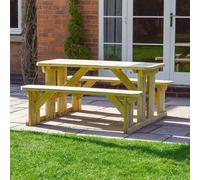 Tinwell 5ft Rounded Picnic Bench - L152 x W150 x H72 cm - Light Green Rutland County Garden Furniture Ltd Light Green One Size