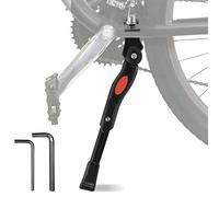 tinxi® Bike Kickstands Side Kickstand, Aluminum Alloy Kick Stand, Bicycle Alloy Adjustable Side Kickstand for Bike 20" 24" 26", Black (2)