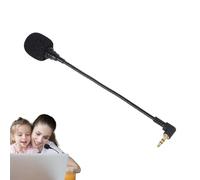 Tiny - 3.5mm Mini Plug-in Microphone for Video Conferencing, Portable Headset | Dynamic Helmet with Flexible Boom for Podcasting, Teaching, Home Audio Recording