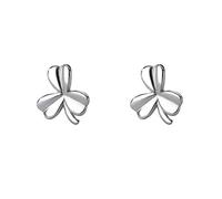 Tiny 3 Leaf Clover Flower Earrings for Women 925 Sterling Silver Small Cute Lucky Petal Floral Earrings Cartilage Helix Tragus Piercing Post Studs Minimalist St.Patrick's Day Jewelry (Silver)