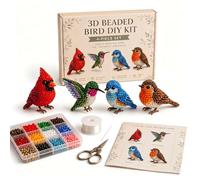 Tiny 3D Bead Embroidery Craft Beaded Animal DIY Kit for Beginners (birds)