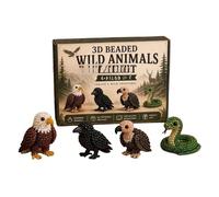 Tiny 3D Beaded Animal DIY DIY Animal Beading For Adults & Teens Animals Beading With Instructions Handmade Cute Animals Figurine For Beginners (Brown, 20cm)