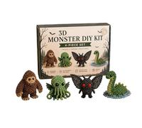 Tiny 3D Beaded Animal DIY Kit, Charming 4-Pack DIY Animal Beading Craft Set, Animals Beading Kit with Colorful Beads & Instructions, Handmade Art and Craft Creative Gift for Adults Beginners A04